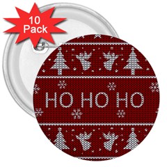 Ugly Christmas Sweater 3  Buttons (10 pack) 