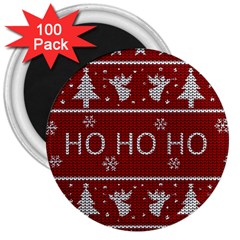 Ugly Christmas Sweater 3  Magnets (100 Pack)