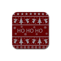 Ugly Christmas Sweater Rubber Square Coaster (4 pack) 