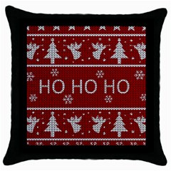 Ugly Christmas Sweater Throw Pillow Case (Black)