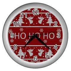 Ugly Christmas Sweater Wall Clocks (Silver) 
