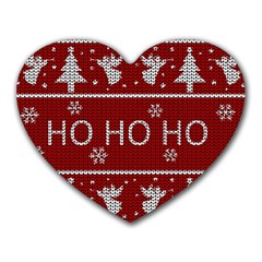 Ugly Christmas Sweater Heart Mousepads by Valentinaart