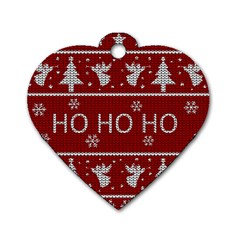 Ugly Christmas Sweater Dog Tag Heart (One Side)