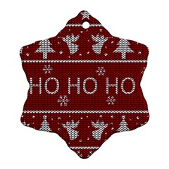 Ugly Christmas Sweater Snowflake Ornament (Two Sides)