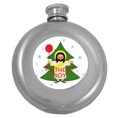 Jesus - Christmas Round Hip Flask (5 Oz) by Valentinaart