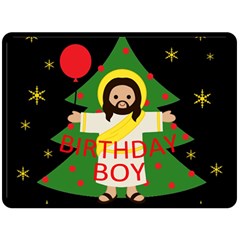 Jesus - Christmas Double Sided Fleece Blanket (large)  by Valentinaart