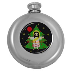 Jesus - Christmas Round Hip Flask (5 Oz) by Valentinaart