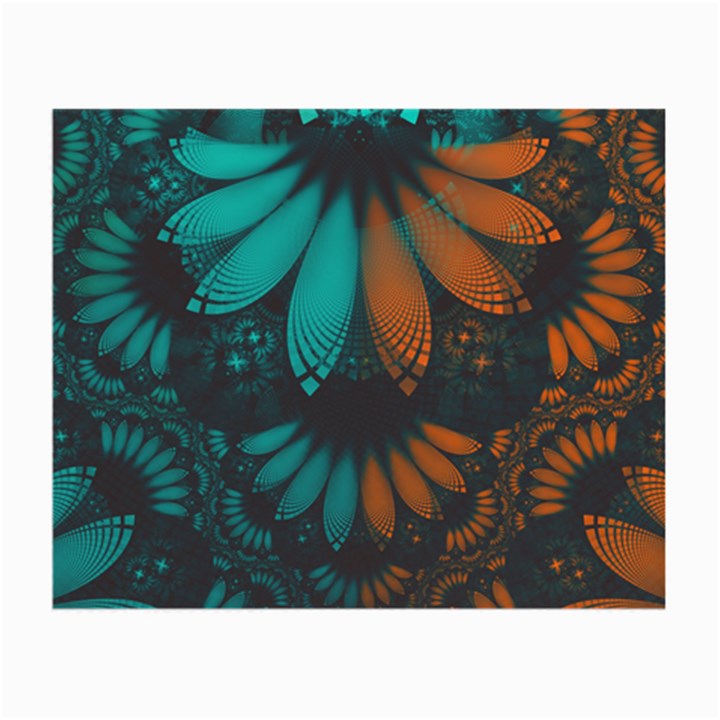 Beautiful Teal and Orange Paisley Fractal Feathers Small Glasses Cloth