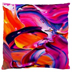 Abstract Acryl Art Large Flano Cushion Case (Two Sides)