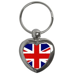 Union Jack Watercolor Drawing Art Key Chains (heart) 