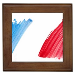 France Flag, Banner Watercolor Painting Art Framed Tiles by picsaspassion