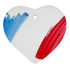 France Flag, Banner Watercolor Painting Art Heart Ornament (two Sides) by picsaspassion