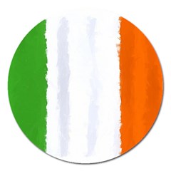 Flag Ireland, Banner Watercolor Painting Art Magnet 5  (round) by picsaspassion