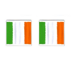 Flag Ireland, Banner Watercolor Painting Art Cufflinks (square) by picsaspassion