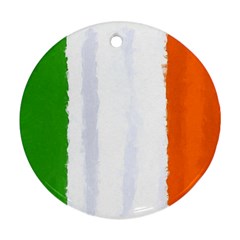Flag Ireland, Banner Watercolor Painting Art Round Ornament (two Sides) by picsaspassion