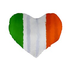 Flag Ireland, Banner Watercolor Painting Art Standard 16  Premium Flano Heart Shape Cushions