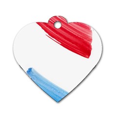 Tricolor Banner Watercolor Painting Art Dog Tag Heart (one Side) by picsaspassion