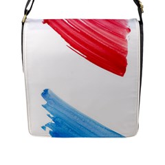 Tricolor Banner Watercolor Painting Art Flap Messenger Bag (l)  by picsaspassion