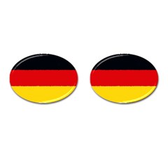German Flag, Banner Deutschland, Watercolor Painting Art Cufflinks (oval) by picsaspassion
