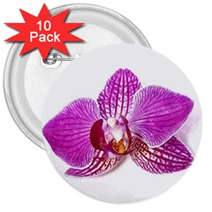 Lilac Phalaenopsis Aquarel  Watercolor Art Painting 3  Buttons (10 Pack)  by picsaspassion