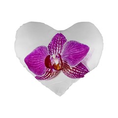 Lilac Phalaenopsis Aquarel  Watercolor Art Painting Standard 16  Premium Flano Heart Shape Cushions