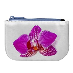 Lilac Phalaenopsis Flower, Floral Oil Painting Art Large Coin Purse by picsaspassion