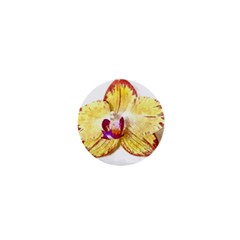 Yellow Phalaenopsis Flower, Floral Aquarel Watercolor Painting Art 1  Mini Buttons by picsaspassion