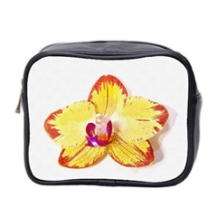 Phalaenopsis Yellow Flower, Floral Oil Painting Art Mini Toiletries Bag 2-side by picsaspassion