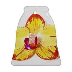 Phalaenopsis Yellow Flower, Floral Oil Painting Art Bell Ornament (two Sides) by picsaspassion