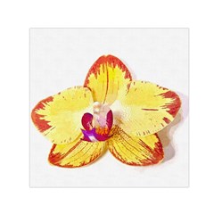 Phalaenopsis Yellow Flower, Floral Oil Painting Art Small Satin Scarf (square)