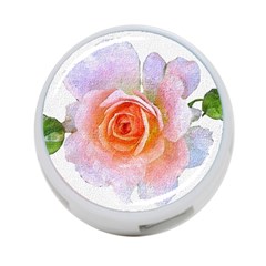 Pink Rose Flower, Floral Oil Painting Art 4-port Usb Hub (two Sides)  by picsaspassion