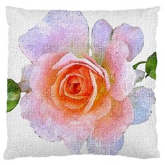 Pink Rose Flower, Floral Oil Painting Art Large Cushion Case (one Side) by picsaspassion