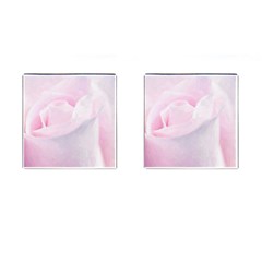 Rose Pink Flower, Floral Aquarel - Watercolor Painting Art Cufflinks (square)