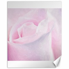 Rose Pink Flower, Floral Aquarel - Watercolor Painting Art Canvas 11  X 14   by picsaspassion