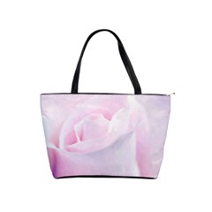 Rose Pink Flower, Floral Aquarel - Watercolor Painting Art Shoulder Handbags by picsaspassion