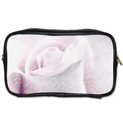 Rose Pink Flower  Floral Pencil Drawing Art Toiletries Bags 2-side by picsaspassion