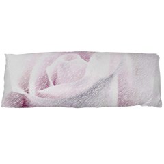 Rose Pink Flower  Floral Pencil Drawing Art Body Pillow Case (dakimakura) by picsaspassion