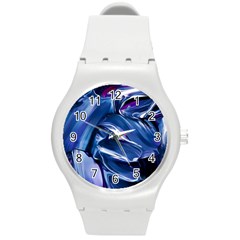 Abstract Acryl Art Round Plastic Sport Watch (M)