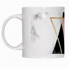 Triangles,gold,black,pink,marbles,collage,modern,trendy,cute,decorative, White Mugs