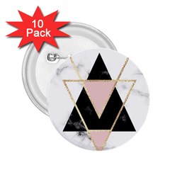 Triangles,gold,black,pink,marbles,collage,modern,trendy,cute,decorative, 2 25  Buttons (10 Pack)  by NouveauDesign