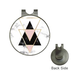 Triangles,gold,black,pink,marbles,collage,modern,trendy,cute,decorative, Hat Clips With Golf Markers by NouveauDesign