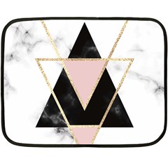 Triangles,gold,black,pink,marbles,collage,modern,trendy,cute,decorative, Fleece Blanket (mini) by NouveauDesign