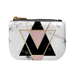 Triangles,gold,black,pink,marbles,collage,modern,trendy,cute,decorative, Mini Coin Purses by NouveauDesign