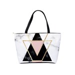 Triangles,gold,black,pink,marbles,collage,modern,trendy,cute,decorative, Shoulder Handbags Back