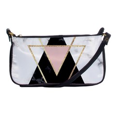 Triangles,gold,black,pink,marbles,collage,modern,trendy,cute,decorative, Shoulder Clutch Bags by NouveauDesign