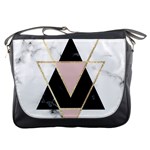 Triangles,gold,black,pink,marbles,collage,modern,trendy,cute,decorative, Messenger Bags Front