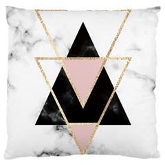 Triangles,gold,black,pink,marbles,collage,modern,trendy,cute,decorative, Large Cushion Case (two Sides) by NouveauDesign