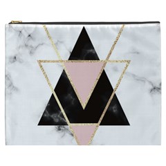 Triangles,gold,black,pink,marbles,collage,modern,trendy,cute,decorative, Cosmetic Bag (xxxl)  by NouveauDesign