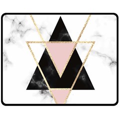 Triangles,gold,black,pink,marbles,collage,modern,trendy,cute,decorative, Double Sided Fleece Blanket (medium)  by NouveauDesign