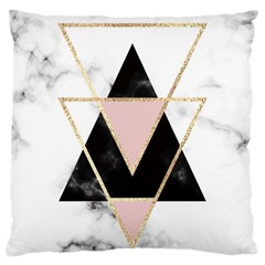 Triangles,gold,black,pink,marbles,collage,modern,trendy,cute,decorative, Standard Flano Cushion Case (two Sides) by NouveauDesign